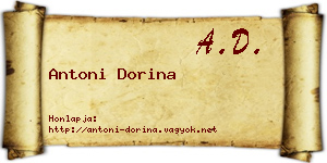 Antoni Dorina névjegykártya